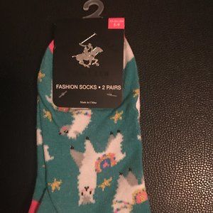 Beverly hills polo club multicolor llama print socks